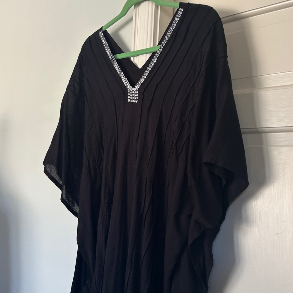 Swim Coverup V-Neck Embellishments Coverup Dress Black Coco Kai NEW - Picture 10 of 15
